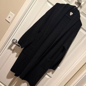 Warm Cozy Oversized Black Knit Cardigan
